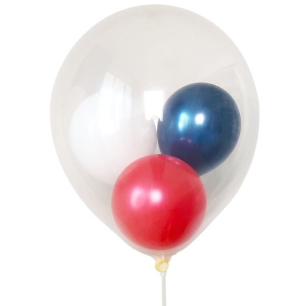 12" Transparent Helium Balloon With Mini- Balloons