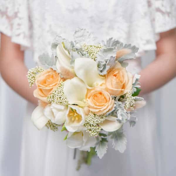 rose bridal hand bouquet